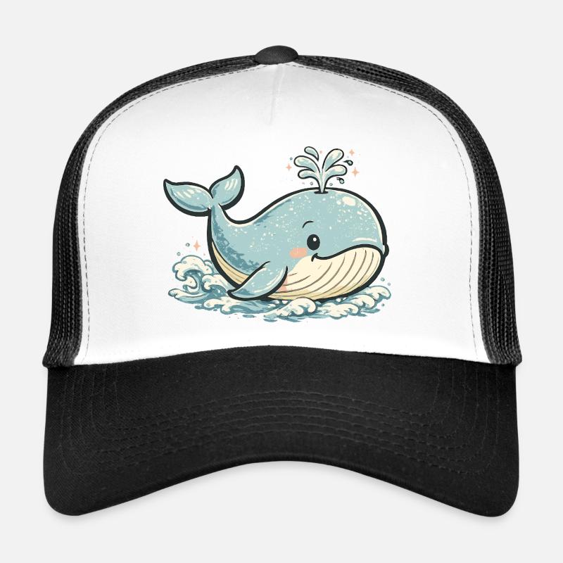 Petit animal éclaboussure de baleine bleue Casquette trucker 