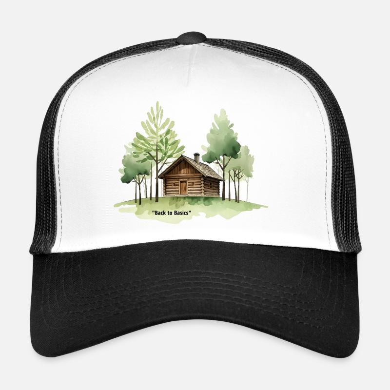 Back to Basics Cabin in Woods - Trucker Cap - white/black