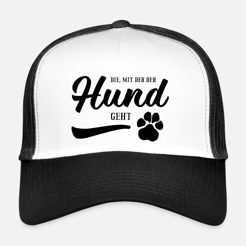 Die, mit der der Hund geht - Hundepfote - Trucker Cap - Weiß/Schwarz