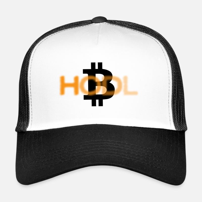 Dezenter Bitcoin Hodler in schwarz/orange - Trucker Cap - Weiß/Schwarz