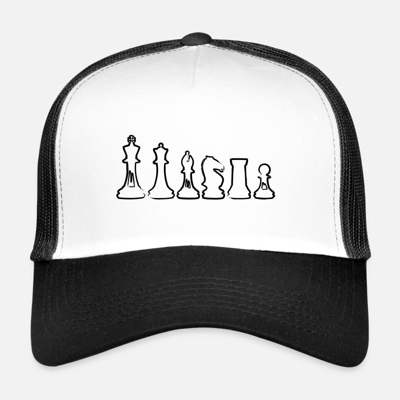 Schach - Trucker Cap - Weiß/Schwarz