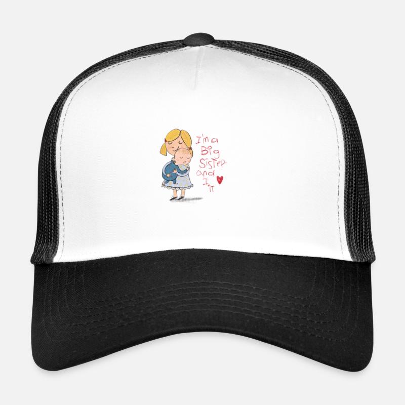 Ich bin eine große Schwester und ich liebe es - Trucker Cap - Weiß/Schwarz