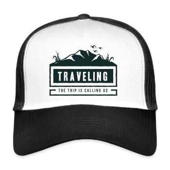 Reisen Sie eine Reise, die uns anspricht - Trucker Cap - Weiß/Schwarz - Vorne