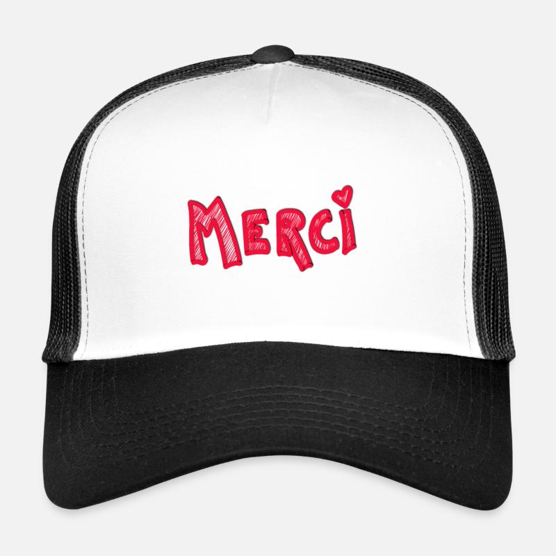 Danke Dankbarkeit rotes Herz - Trucker Cap - Weiß/Schwarz