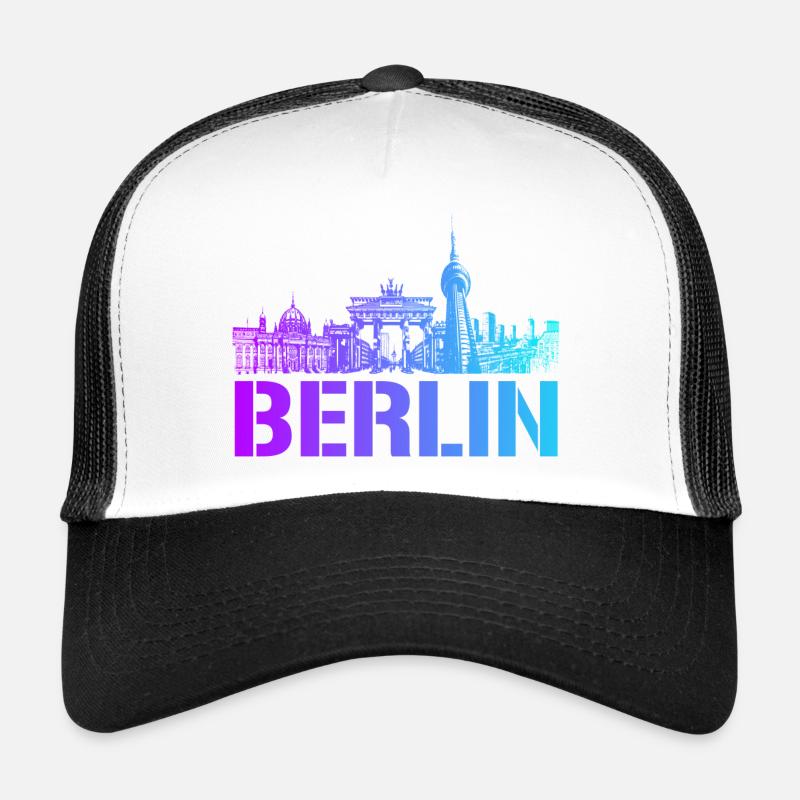 Berlin Skyline mit Berliner Wahrzeichen Trucker Cap