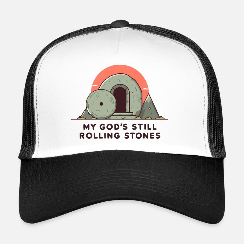 My God's still rolling - Trucker Cap - Weiß/Schwarz