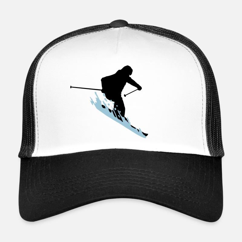 Skifahrer, skifahren - Trucker Cap - Weiß/Schwarz