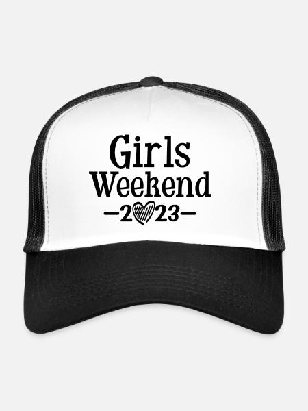 Girls Weekend 2023 Cute Girls Party Trip Vacances - Casquette trucker  - blanc/noir - Devant
