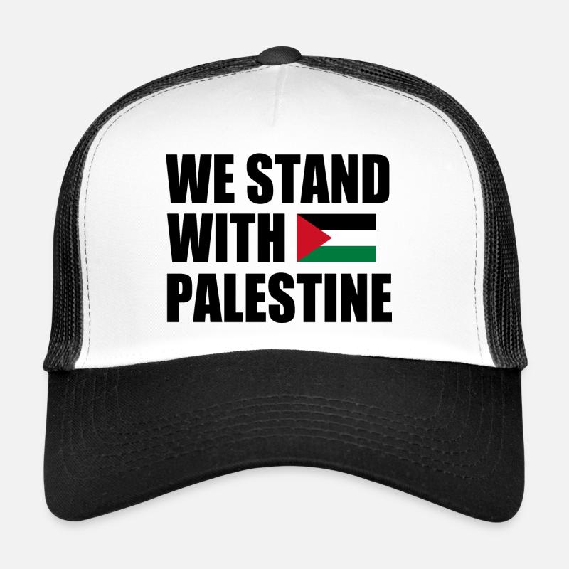 We stand with palestine - Trucker Cap - Weiß/Schwarz