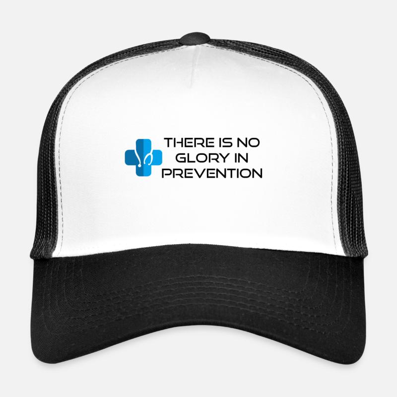 There is no Glory in Prevention - Trucker Cap - Weiß/Schwarz
