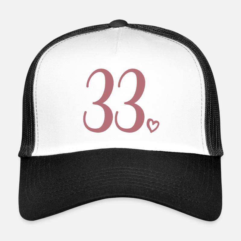 Mignon numéro 33, 33 ans, cadeau de 33e anniversaire Casquette trucker 