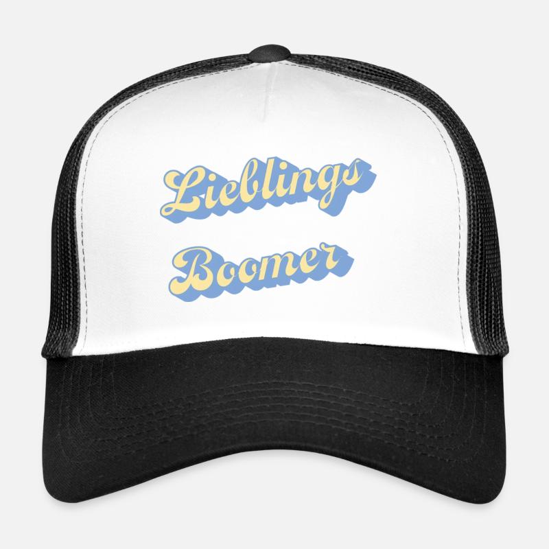 Favorite Boomer Retro Script - Trucker Cap - white/black