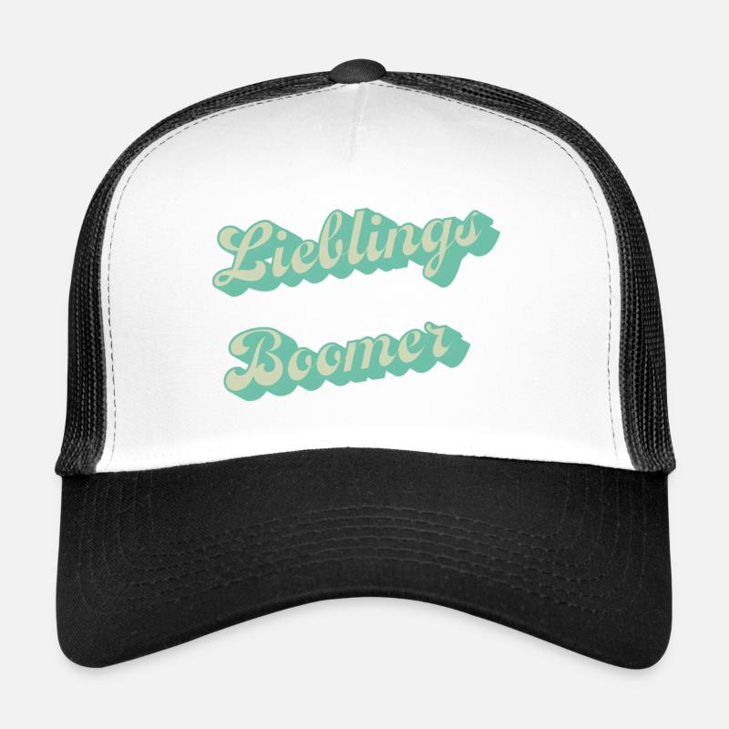 Script rétro préféré des baby-boomers - Casquette trucker  - blanc/noir