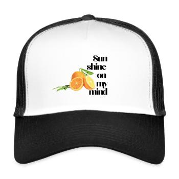 Sunshine on my mind Sonne im Herzen - Trucker Cap - Weiß/Schwarz - Vorne