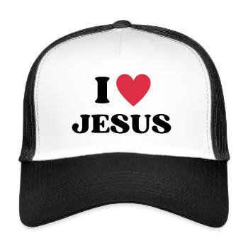 I Love Jesus - Trucker Cap - white/black - Front