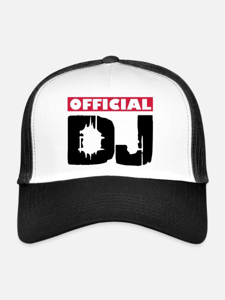 DJ - Casquette trucker  - blanc/noir - Devant