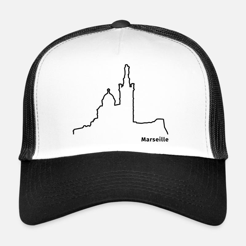 Marseille - Trucker Cap - Weiß/Schwarz
