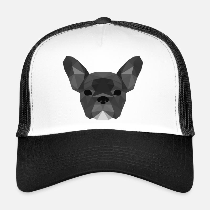 Low Poly Frenchie grey Trucker Cap