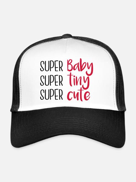 Super Baby Super tiny Super cute - Casquette trucker  - blanc/noir - Devant