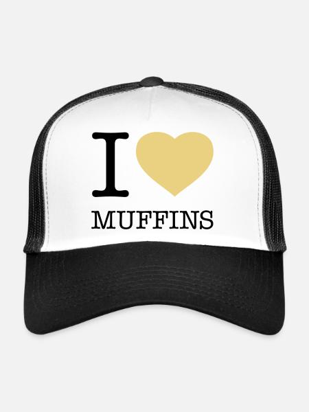 J’ADORE LES MUFFINS - Casquette trucker  - blanc/noir - Devant