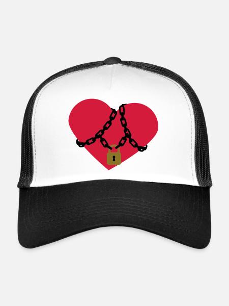 locked_heart - Casquette trucker  - blanc/noir - Devant