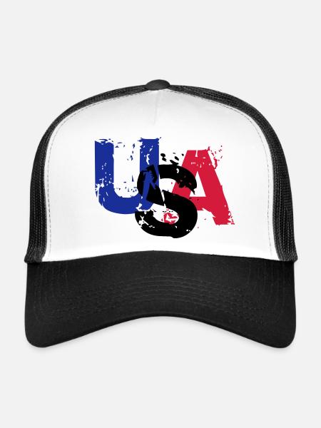 USA - Casquette trucker  - blanc/noir - Devant