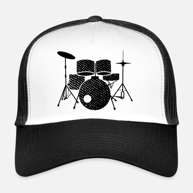 Drummer Drums Kids Drums - Trucker Cap - white/black