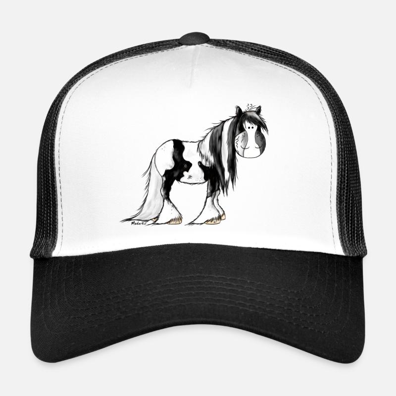 Irish Tinker Pferd - Pinto - Trucker Cap - Weiß/Schwarz
