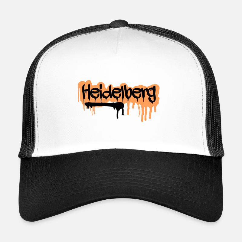 Heidelberg Graffiti Neckarwiese Untere Straße - Trucker Cap - Weiß/Schwarz