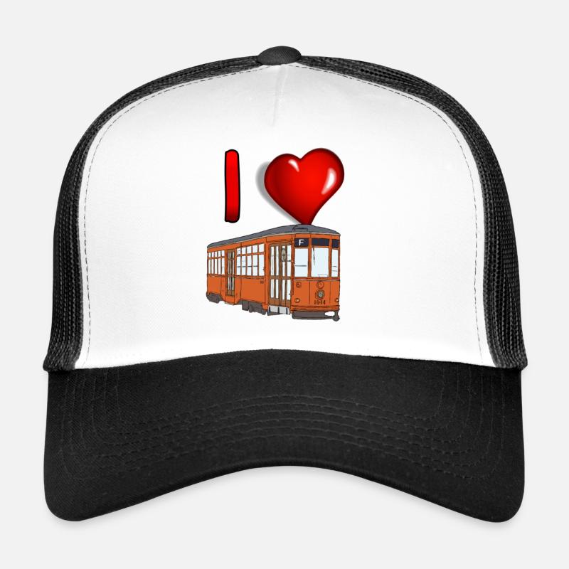 J’adore le tramway – Tram vintage orange Casquette trucker 