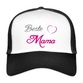 Best Mom Heart Pink - Trucker Cap - white/black - Front
