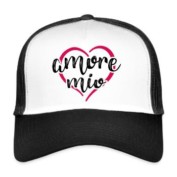 Amore mio in the heart - Trucker Cap - white/black - Front