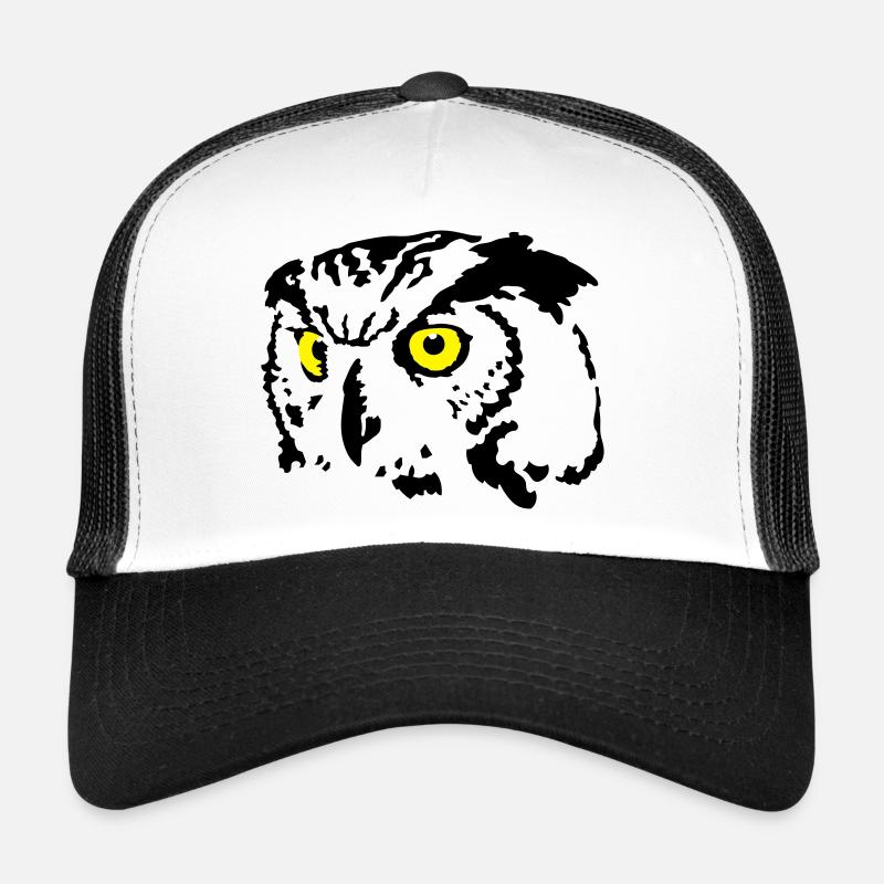 Eule - Trucker Cap - Weiß/Schwarz