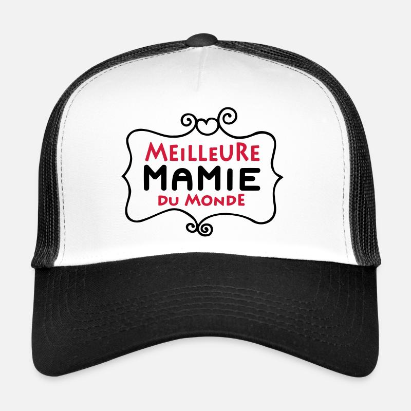 Meilleure MAMIE du monde (2c) - Casquette trucker  - blanc/noir