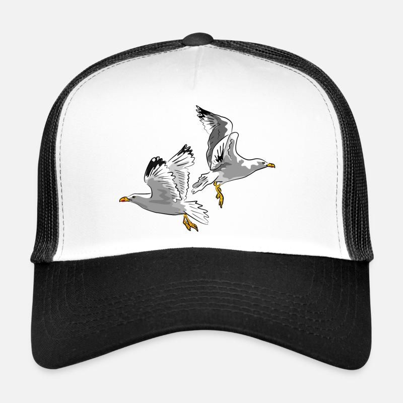 moewe vogel urlaub - Trucker Cap - Weiß/Schwarz