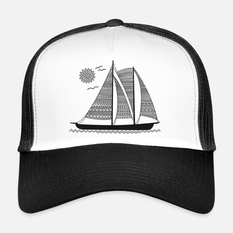 schiff ethno - Trucker Cap - Weiß/Schwarz