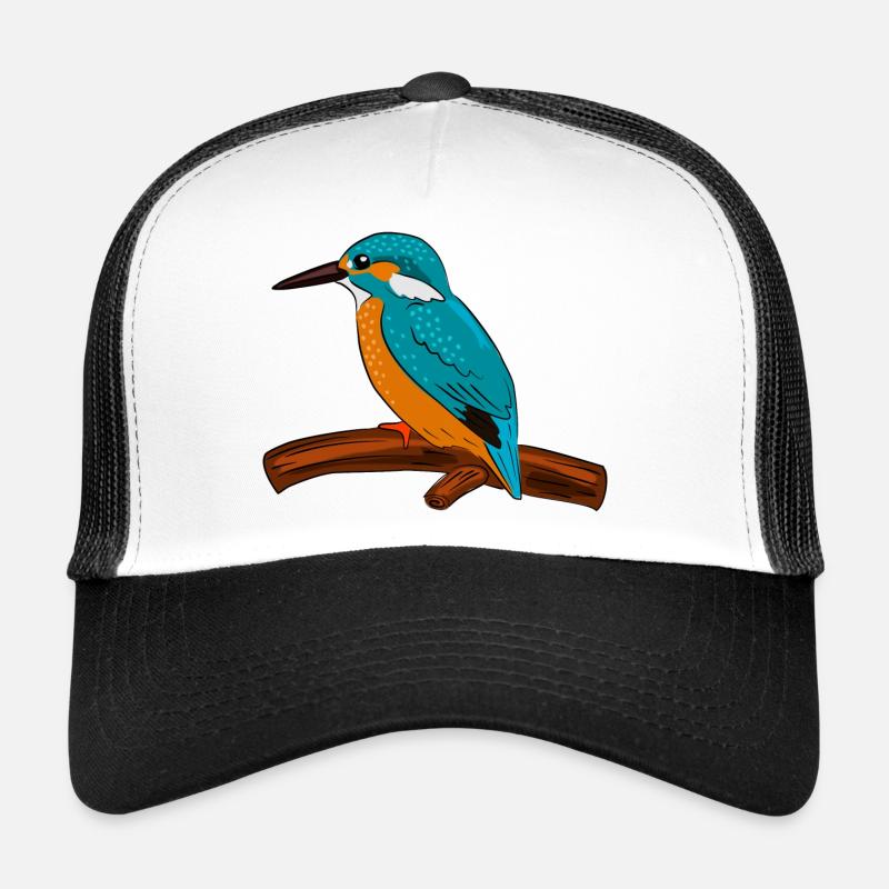 eisvogel vogel bunt - Trucker Cap - Weiß/Schwarz