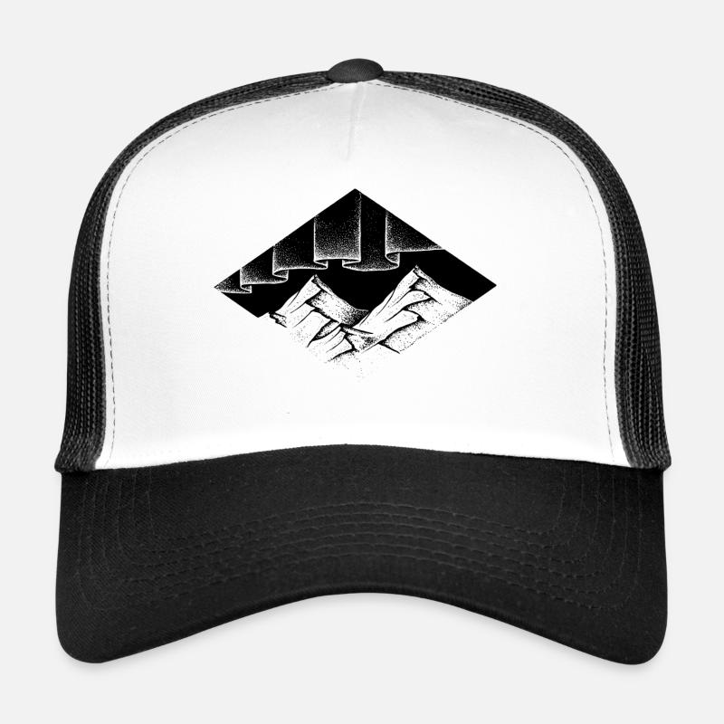 Berge und Polarlichter - Trucker Cap - Weiß/Schwarz