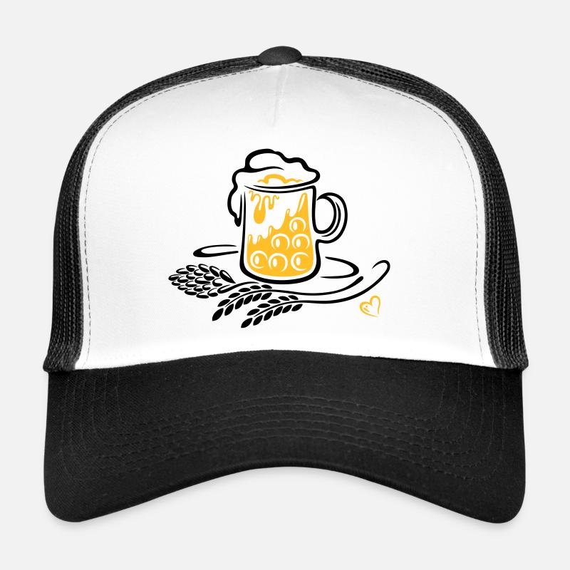 Bière Bière Mug Houblon Blé Casquette trucker 