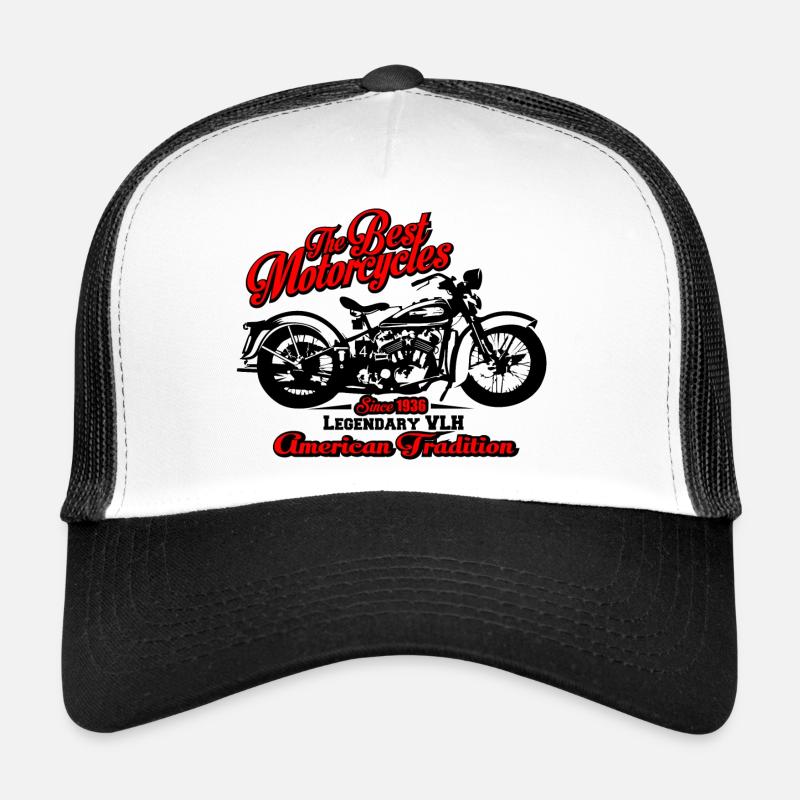 Die besten Motorräder VLH seit 1936 USA Tradition - Trucker Cap - Weiß/Schwarz