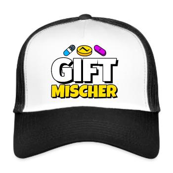 Apotheker Pharmazie Student Geschenk Giftmischer - Trucker Cap - Weiß/Schwarz - Vorne