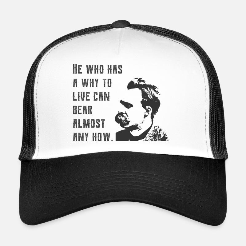 Wer ein Warum hat zu leben - Trucker Cap - Weiß/Schwarz
