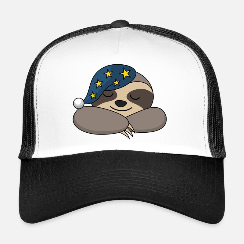 Sloth Sleepyhead Sleepy Sleeper Tired Sleeping - Trucker Cap - white/black