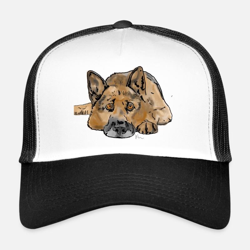 Deutscher Schäferhund - Trucker Cap - Weiß/Schwarz