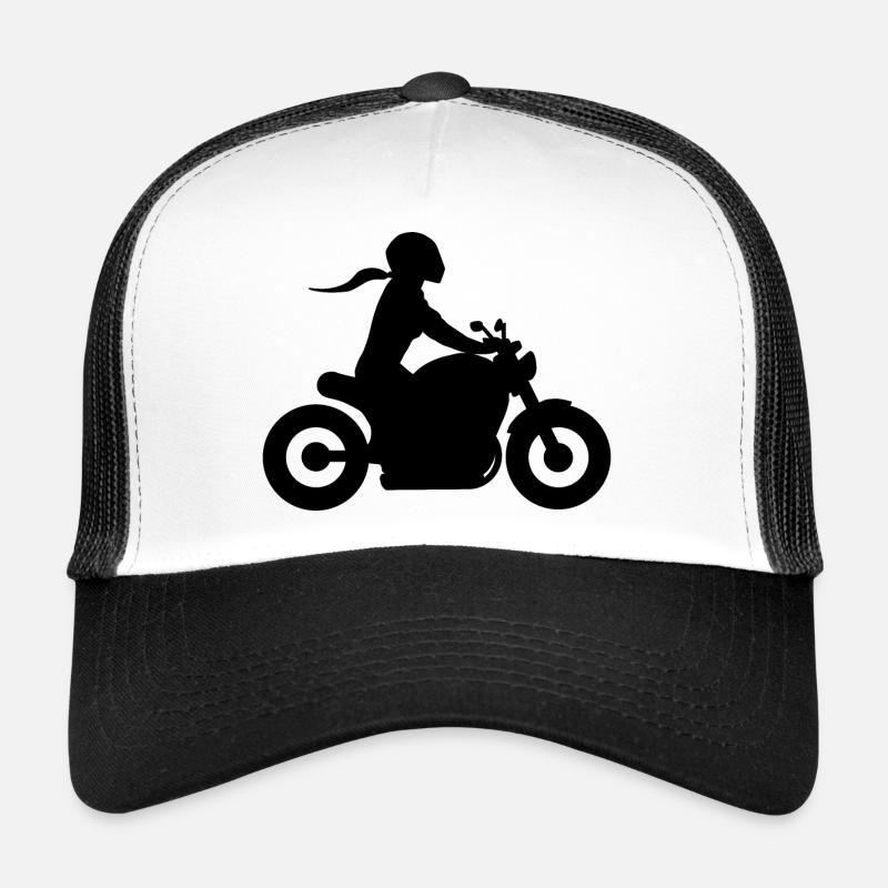 Motorcyclist Chopper Bikerin Bikergirl Cruiser Trucker Cap