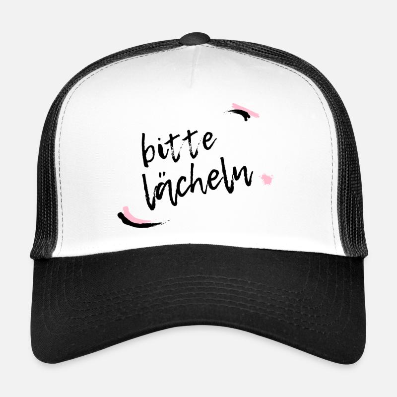 Bitte lächeln - Trucker Cap - Weiß/Schwarz
