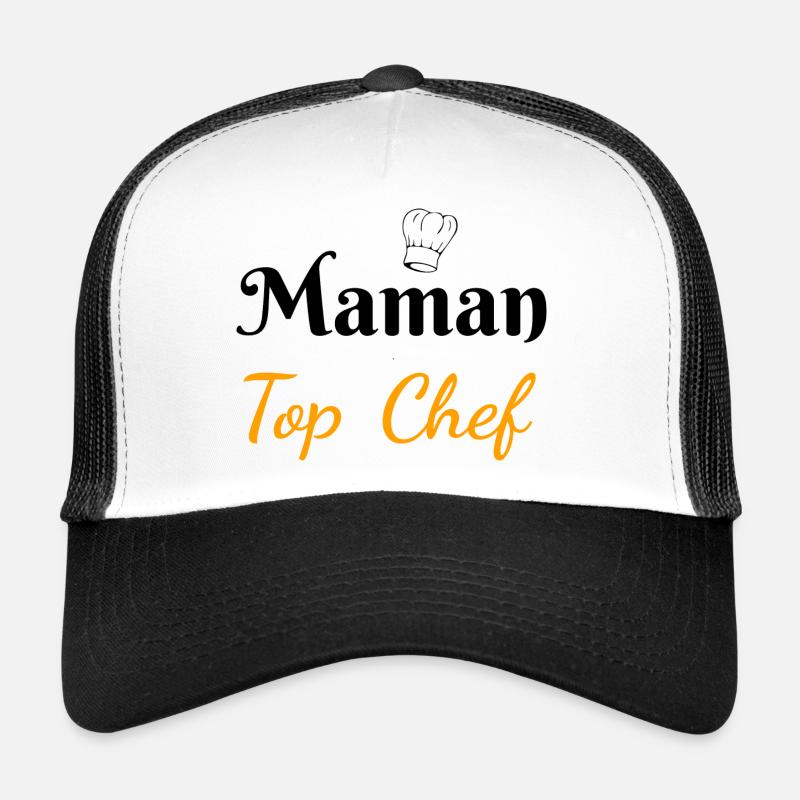 Maman Top Chef - Casquette trucker  - blanc/noir