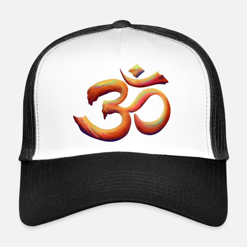 Om Rainbow Brush - Trucker Cap - white/black