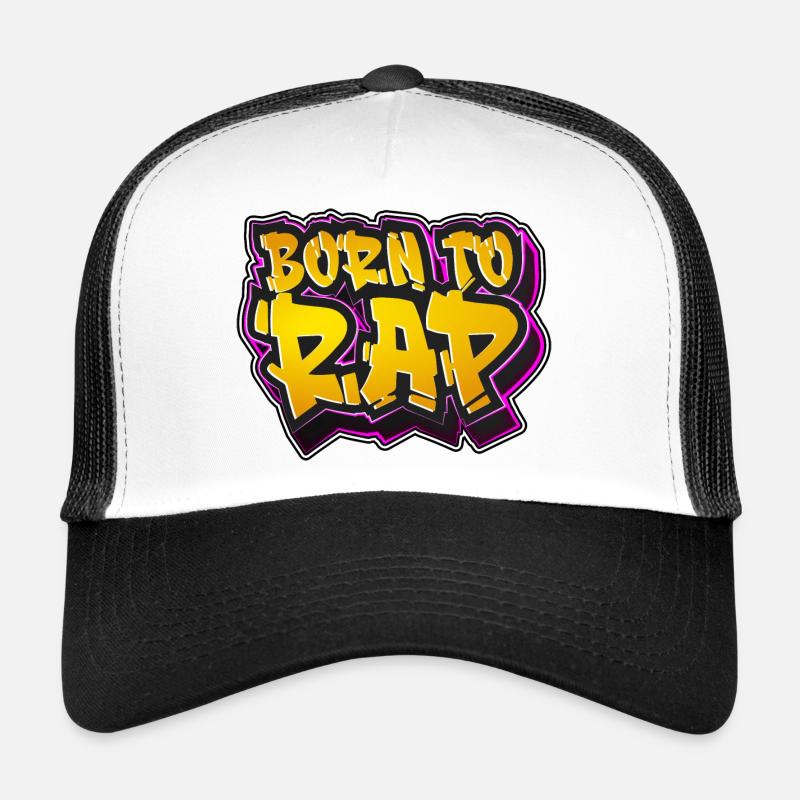 Né pour rapper - Casquette trucker  - blanc/noir