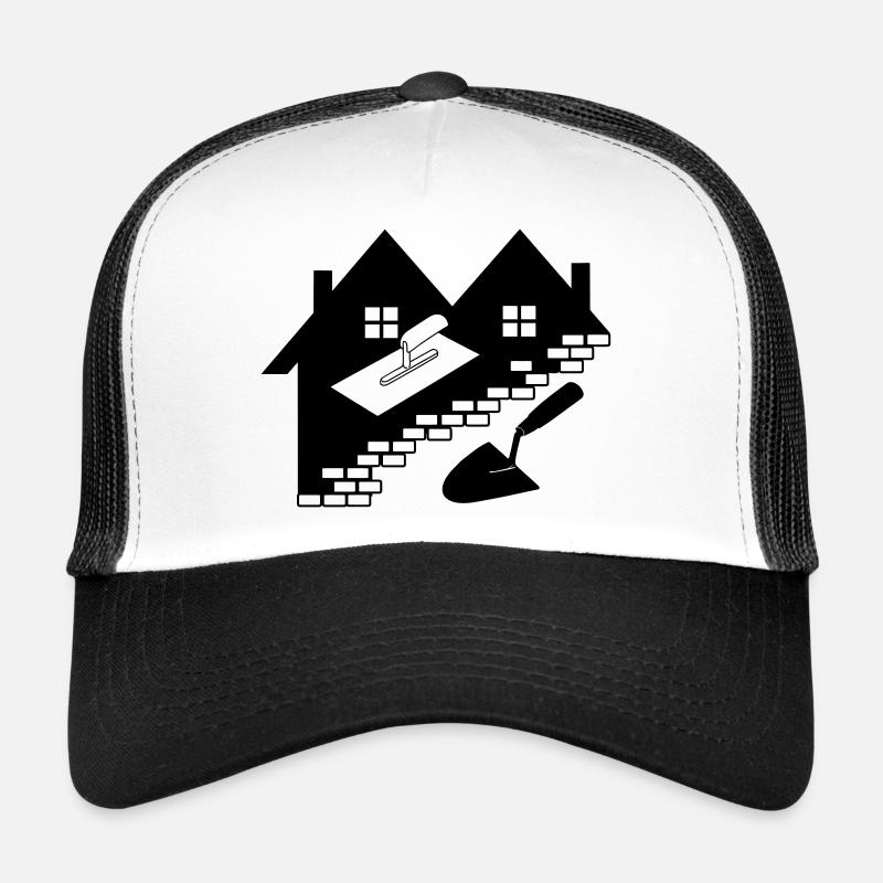 Stuc maçon Ouvrier de la construction - Casquette trucker  - blanc/noir